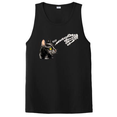 Cat Black Lover Skeleton Hand Boop Funny Halloween Kitten Gift PosiCharge Competitor Tank