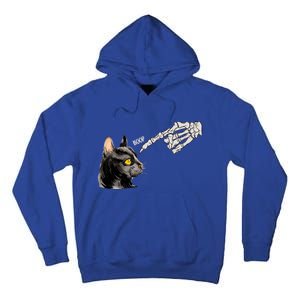 Cat Black Lover Skeleton Hand Boop Funny Halloween Kitten Gift Tall Hoodie