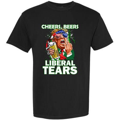 Cheers Beers Liberal Tears Trump Holding Beer Garment-Dyed Heavyweight T-Shirt