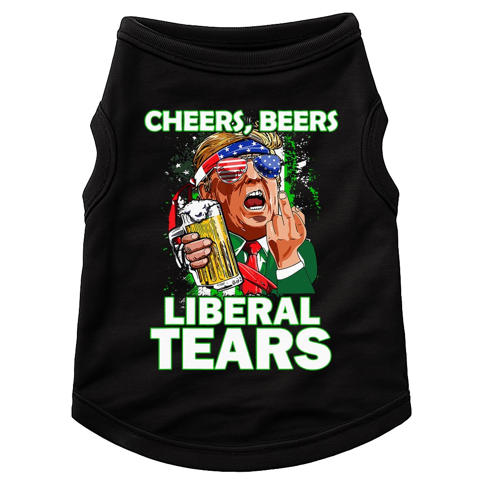 Cheers Beers Liberal Tears Trump Holding Beer Doggie Tank