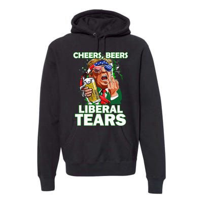 Cheers Beers Liberal Tears Trump Holding Beer Premium Hoodie