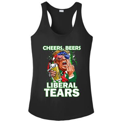 Cheers Beers Liberal Tears Trump Holding Beer Ladies PosiCharge Competitor Racerback Tank