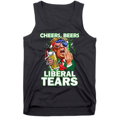 Cheers Beers Liberal Tears Trump Holding Beer Tank Top
