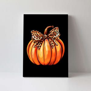 Coquette Bow Leopard Pumpkin Thanksgiving Rustic Fall Women Canvas