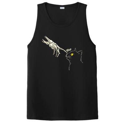 Cat Black Lover Skeleton Hand Boop Funny Halloween Meaningful Gift PosiCharge Competitor Tank