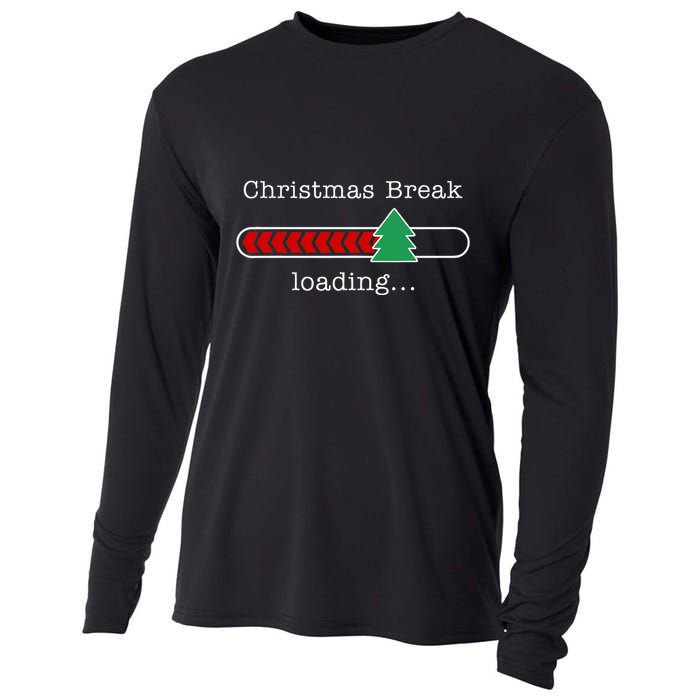 Christmas Break Loading Funny Xmas Holiday Teachers Cooling Performance Long Sleeve Crew