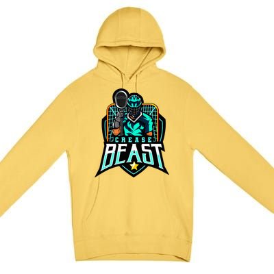 Crease Beast Lacrosse Goalkeeper For Lacrosse Goalie Premium Pullover Hoodie