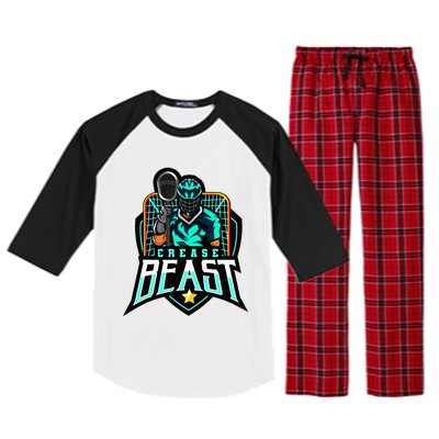 Crease Beast Lacrosse Goalkeeper For Lacrosse Goalie Raglan Sleeve Pajama Set