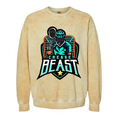 Crease Beast Lacrosse Goalkeeper For Lacrosse Goalie Colorblast Crewneck Sweatshirt