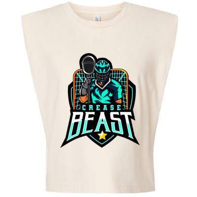 Crease Beast Lacrosse Goalkeeper For Lacrosse Goalie Garment-Dyed Women's Muscle Tee