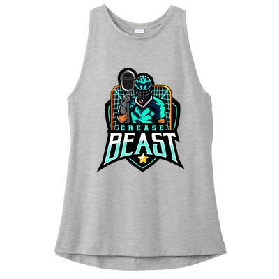 Crease Beast Lacrosse Goalkeeper For Lacrosse Goalie Ladies PosiCharge Tri-Blend Wicking Tank