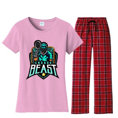 Crease Beast Lacrosse Goalkeeper For Lacrosse Goalie Women's Flannel Pajama Set