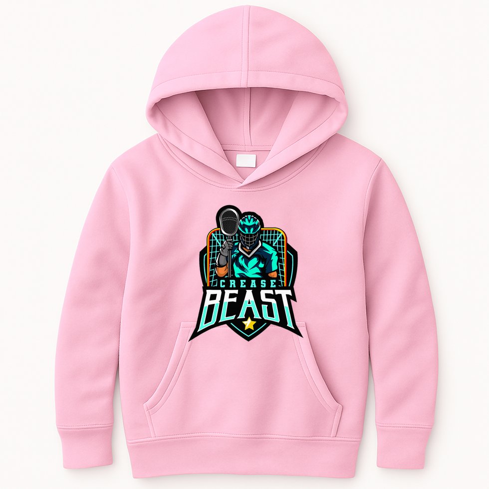 Crease Beast Lacrosse Goalkeeper For Lacrosse Goalie Kids Hoodie