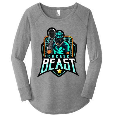 Crease Beast Lacrosse Goalkeeper For Lacrosse Goalie Women's Perfect Tri Tunic Long Sleeve Shirt