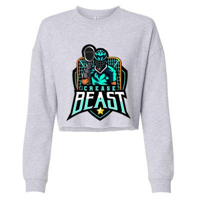 Crease Beast Lacrosse Goalkeeper For Lacrosse Goalie Cropped Pullover Crew