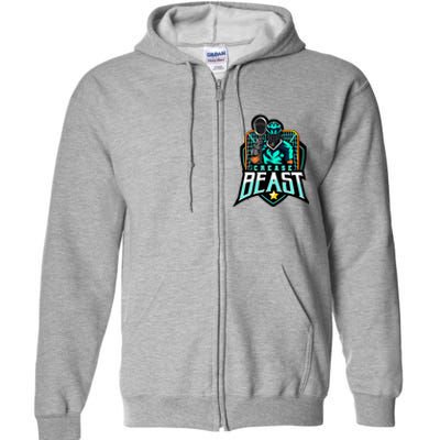 Crease Beast Lacrosse Goalkeeper For Lacrosse Goalie Full Zip Hoodie