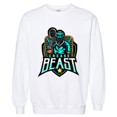 Crease Beast Lacrosse Goalkeeper For Lacrosse Goalie Garment-Dyed Sweatshirt