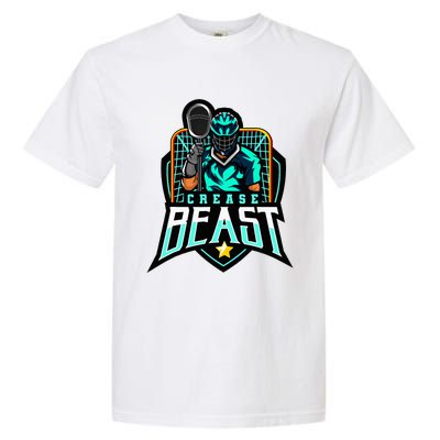 Crease Beast Lacrosse Goalkeeper For Lacrosse Goalie Garment-Dyed Heavyweight T-Shirt