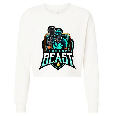Crease Beast Lacrosse Goalkeeper For Lacrosse Goalie Cropped Pullover Crew
