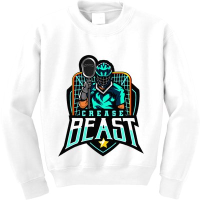 Crease Beast Lacrosse Goalkeeper For Lacrosse Goalie Kids Sweatshirt