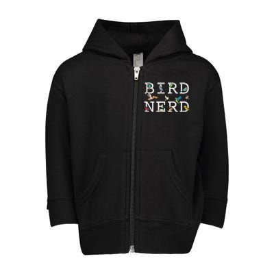 Cool Bird Lover Birdwatching Enthusiast Toddler Zip Fleece Hoodie