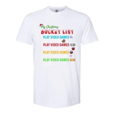 Christmas Bucket List Santa Hat Funny Video Gamer Meaningful Gift Softstyle® CVC T-Shirt