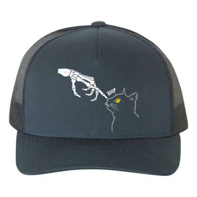 Cat Black Lover Skeleton Hand Boop Funny Halloween Yupoong Adult 5-Panel Trucker Hat