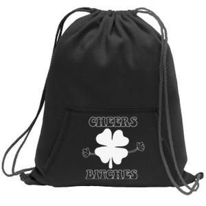 Cheers Bitches Lucky Clover Saint Patrick's Day Irish Sweatshirt Cinch Pack Bag