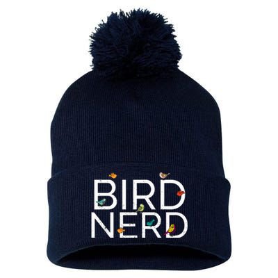 Cool Bird Lover Birdwatching Present Birdwatcher Birder Gift Pom Pom 12in Knit Beanie