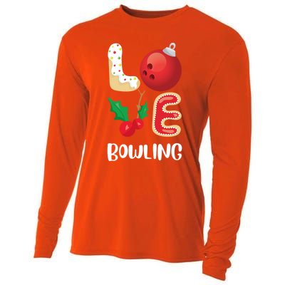 Christmas Bowling League Group Cute Gift Love Bowling Pajama Top Gift Cooling Performance Long Sleeve Crew