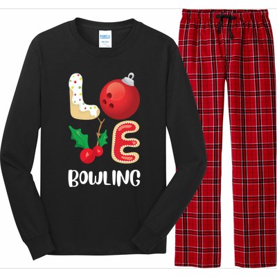 Christmas Bowling League Group Cute Gift Love Bowling Pajama Top Gift Long Sleeve Pajama Set