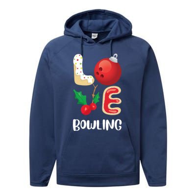 Christmas Bowling League Group Cute Gift Love Bowling Pajama Top Gift Performance Fleece Hoodie