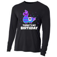 Cute Birthday Llama Funny Bday Animal Party Cooling Performance Long Sleeve Crew