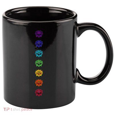 Chakra Buddhism Lotus Flower Yoga Symbol Spirituality Buddha Cute Gift 11oz C Handle Ceramic Mug