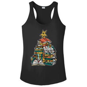 Christmas Book Lover Xmas Tree Reading Nerd Funny Gift Ladies PosiCharge Competitor Racerback Tank