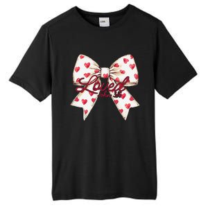 Coquette Bow Loved John 316 Bible Verse Christian Valentine Tall Fusion ChromaSoft Performance T-Shirt