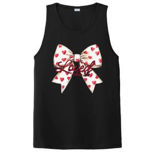 Coquette Bow Loved John 316 Bible Verse Christian Valentine PosiCharge Competitor Tank