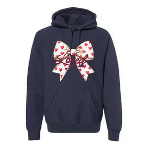 Coquette Bow Loved John 316 Bible Verse Christian Valentine Premium Hoodie