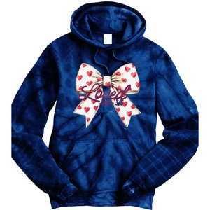 Coquette Bow Loved John 316 Bible Verse Christian Valentine Tie Dye Hoodie