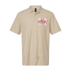 Coquette Bow Loved John 316 Bible Verse Christian Valentine Softstyle Adult Sport Polo