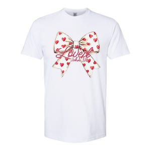 Coquette Bow Loved John 316 Bible Verse Christian Valentine Softstyle CVC T-Shirt