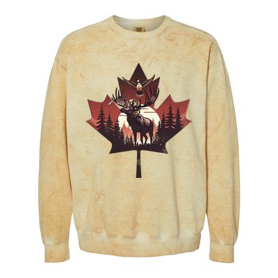 Canadian Beaver Moose And Goose Celebrating Canada Day Colorblast Crewneck Sweatshirt