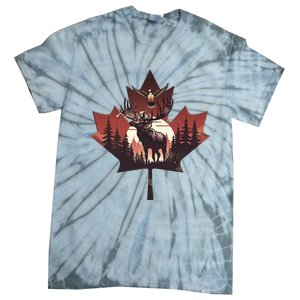 Canadian Beaver Moose And Goose Celebrating Canada Day Tie-Dye T-Shirt