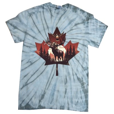 Canadian Beaver Moose And Goose Celebrating Canada Day Tie-Dye T-Shirt