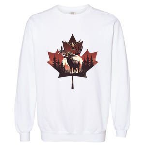 Canadian Beaver Moose And Goose Celebrating Canada Day Garment-Dyed Sweatshirt