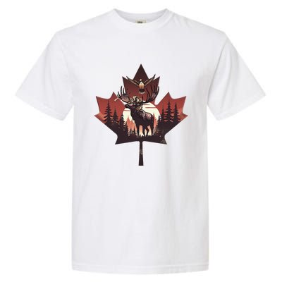 Canadian Beaver Moose And Goose Celebrating Canada Day Garment-Dyed Heavyweight T-Shirt