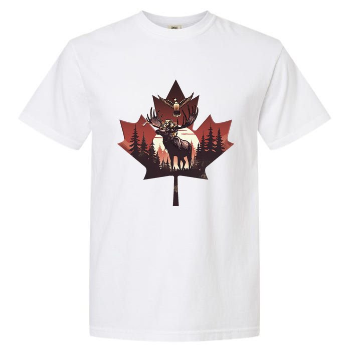 Canadian Beaver Moose And Goose Celebrating Canada Day Garment-Dyed Heavyweight T-Shirt