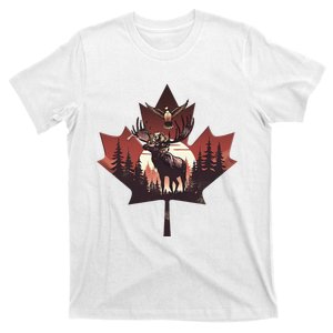 Canadian Beaver Moose And Goose Celebrating Canada Day T-Shirt