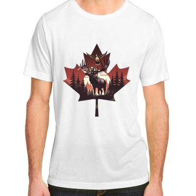 Canadian Beaver Moose And Goose Celebrating Canada Day Adult ChromaSoft Performance T-Shirt