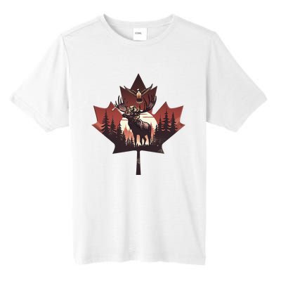 Canadian Beaver Moose And Goose Celebrating Canada Day Tall Fusion ChromaSoft Performance T-Shirt